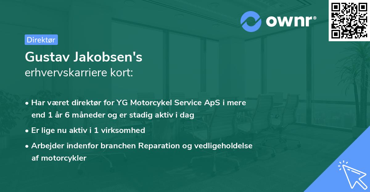 Gustav Jakobsen's erhvervskarriere kort