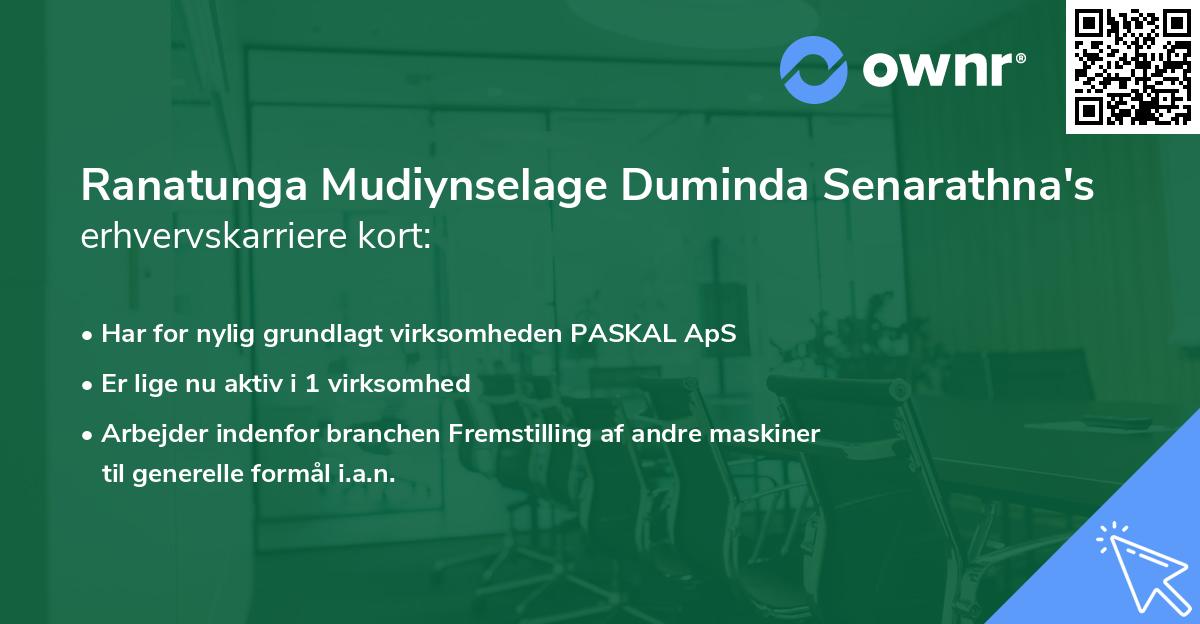 Ranatunga Mudiynselage Duminda Senarathna's erhvervskarriere kort