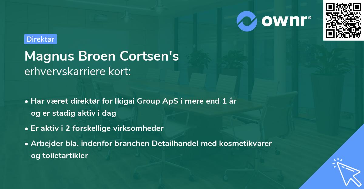 Magnus Broen Cortsen's erhvervskarriere kort