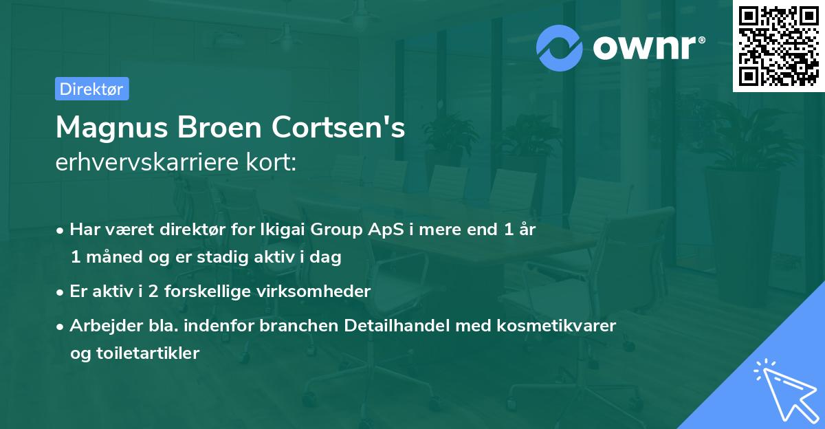 Magnus Broen Cortsen's erhvervskarriere kort