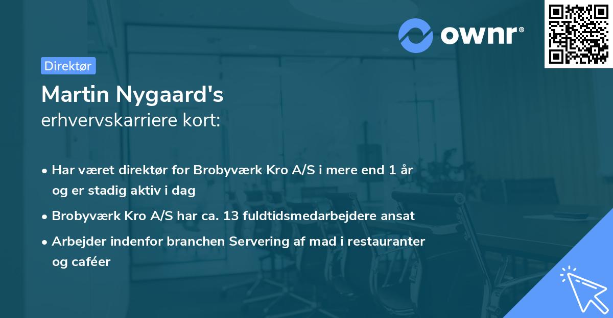 Martin Nygaard's erhvervskarriere kort