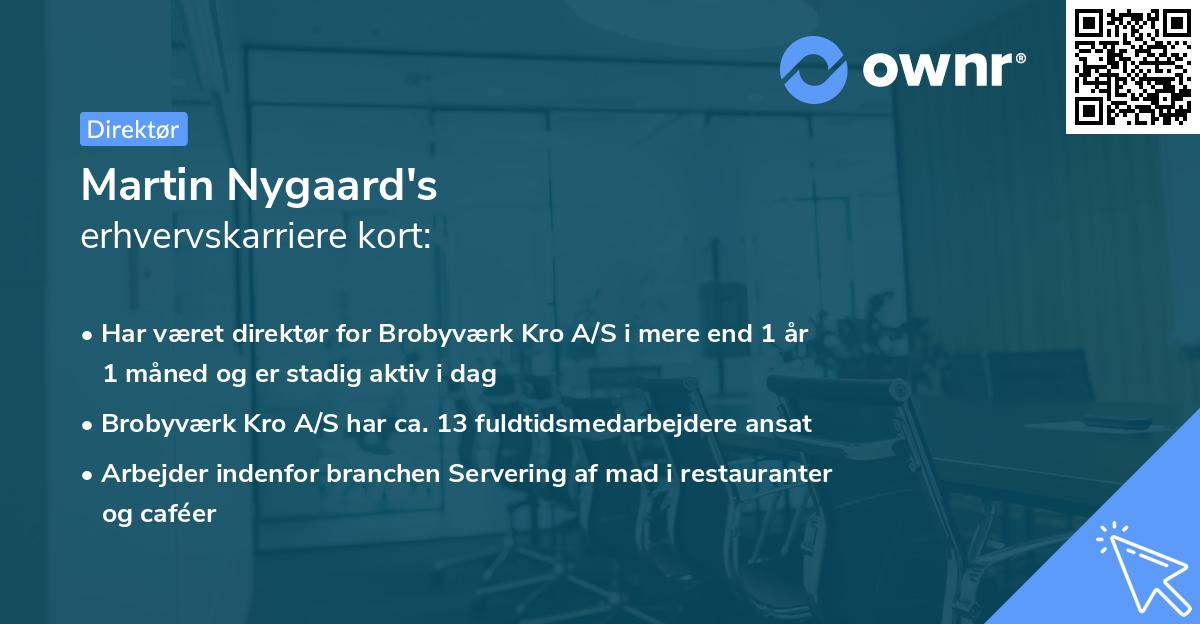 Martin Nygaard's erhvervskarriere kort