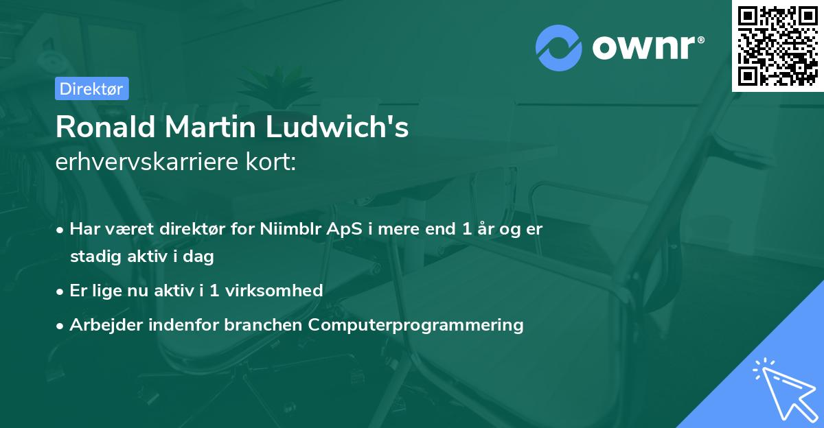Ronald Martin Ludwich's erhvervskarriere kort