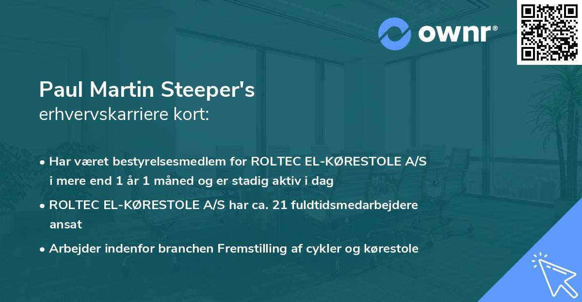 Paul Martin Steeper's erhvervskarriere kort