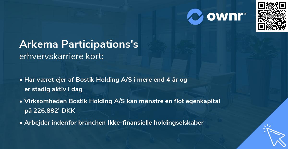 Arkema Participations's erhvervskarriere kort