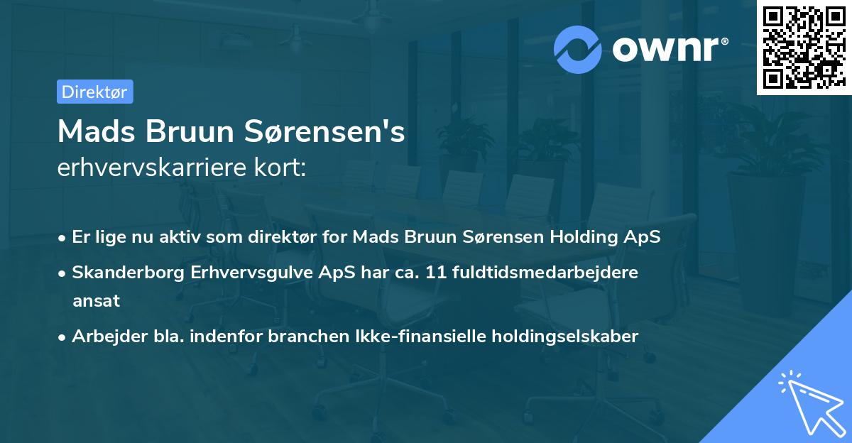 Mads Bruun Sørensen's erhvervskarriere kort