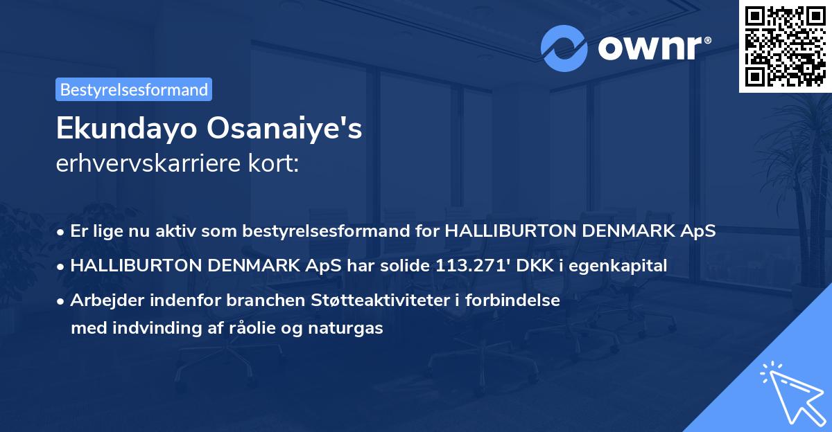 Ekundayo Osanaiye's erhvervskarriere kort