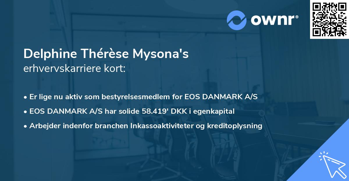 Delphine Thérèse Mysona's erhvervskarriere kort