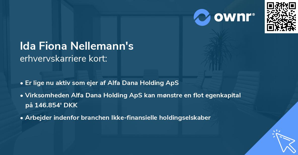 Ida Fiona Nellemann's erhvervskarriere kort
