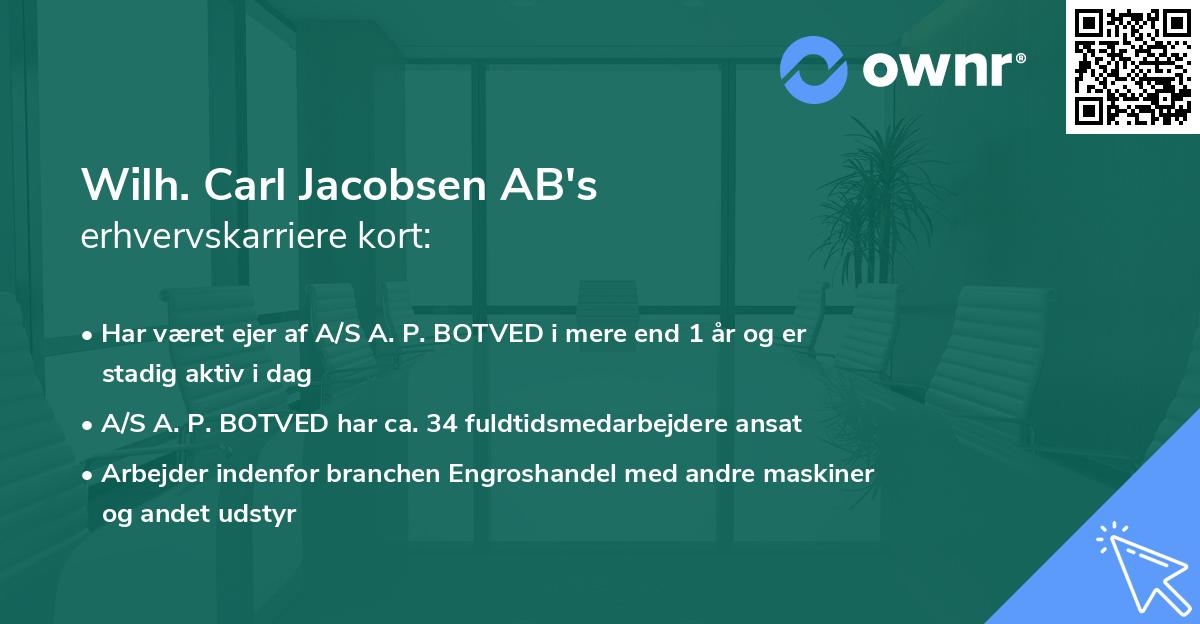 Wilh. Carl Jacobsen AB's erhvervskarriere kort