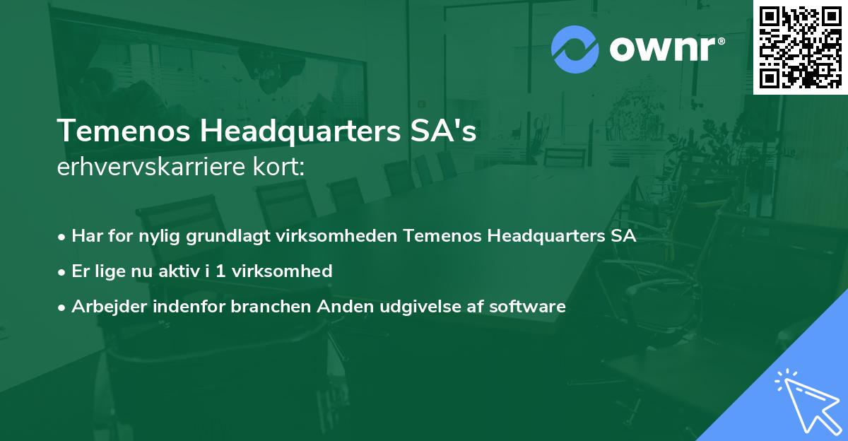 Temenos Headquarters SA's erhvervskarriere kort