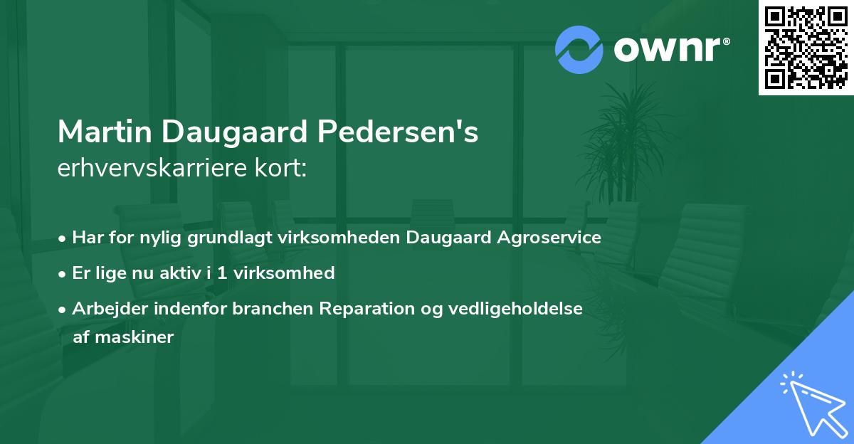 Martin Daugaard Pedersen's erhvervskarriere kort