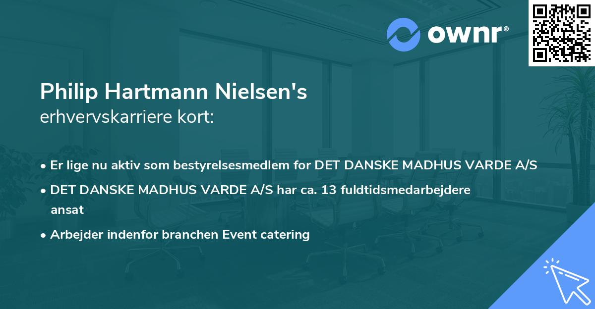 Philip Hartmann Nielsen's erhvervskarriere kort