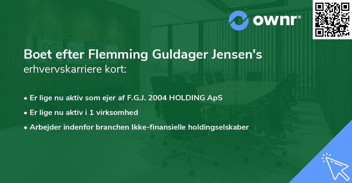 Boet efter Flemming Guldager Jensen's erhvervskarriere kort