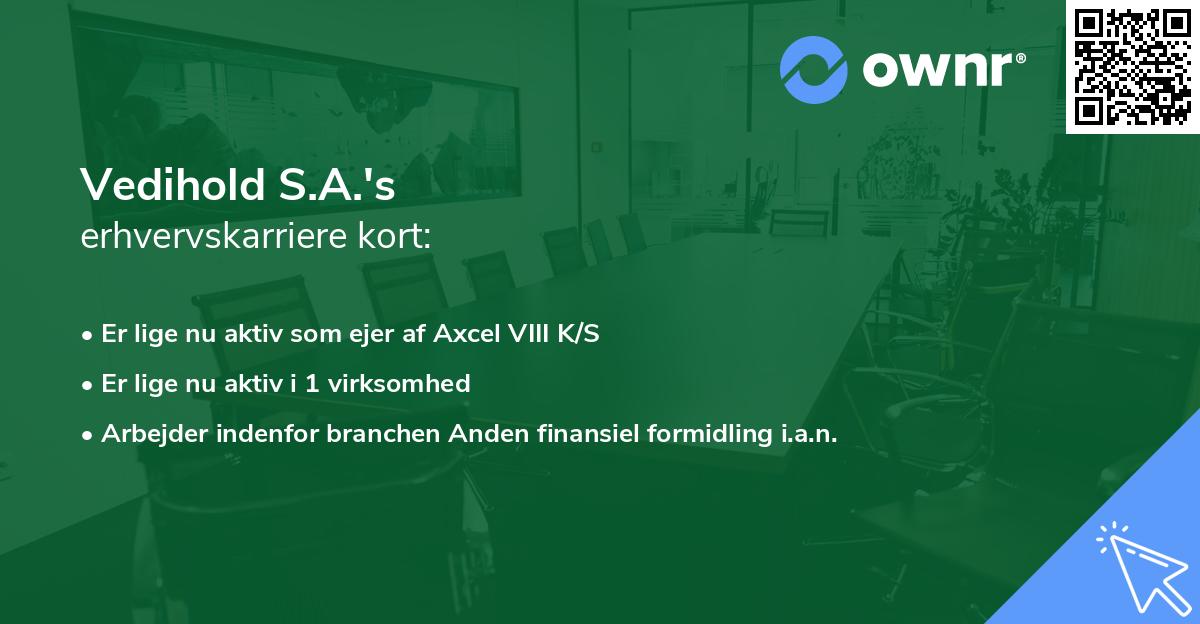 Vedihold S.A.'s erhvervskarriere kort