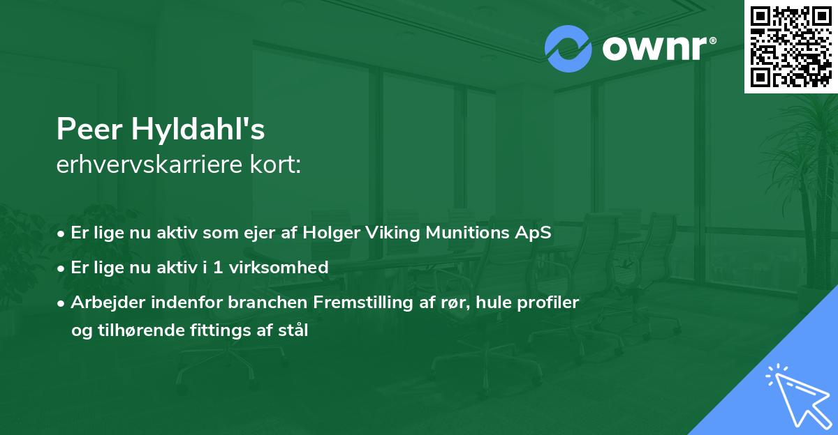 Peer Hyldahl's erhvervskarriere kort
