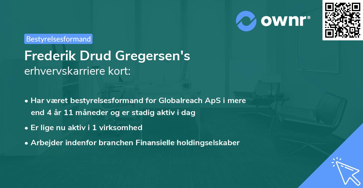Frederik Drud Gregersen's erhvervskarriere kort