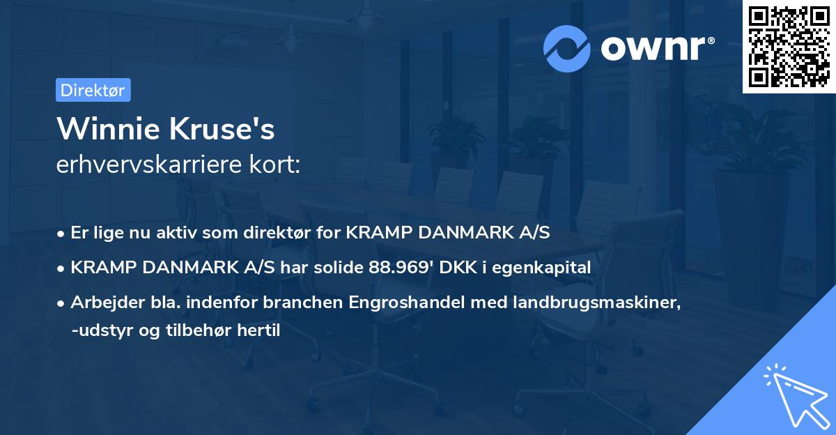 Winnie Kruse's erhvervskarriere kort