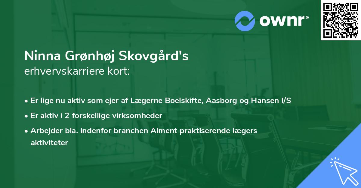 Ninna Grønhøj Skovgård's erhvervskarriere kort
