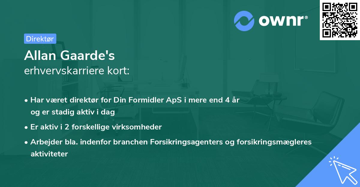 Allan Gaarde's erhvervskarriere kort