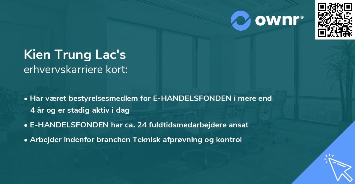 Kien Trung Lac's erhvervskarriere kort