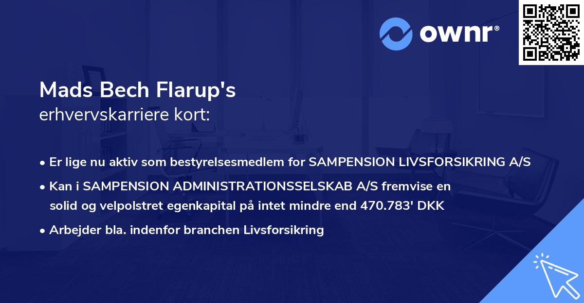 Mads Bech Flarup's erhvervskarriere kort