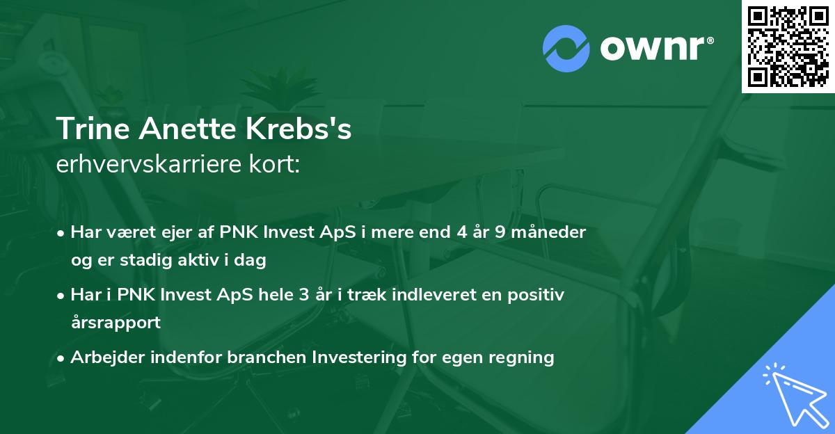 Trine Anette Krebs's erhvervskarriere kort