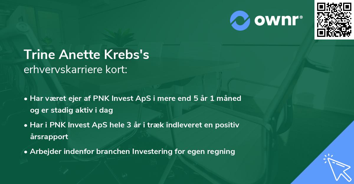 Trine Anette Krebs's erhvervskarriere kort