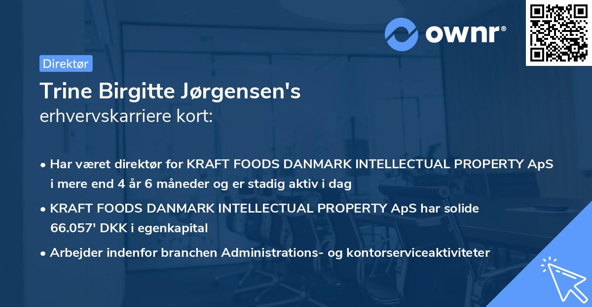 Trine Birgitte Jørgensen's erhvervskarriere kort