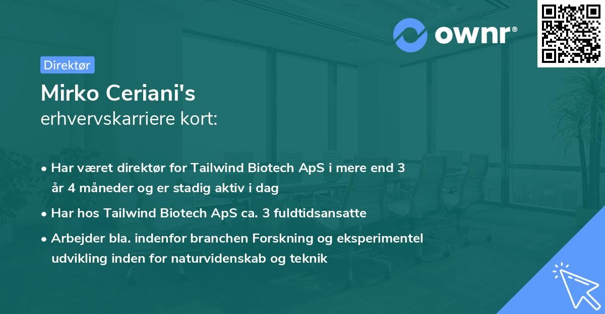 Mirko Ceriani's erhvervskarriere kort