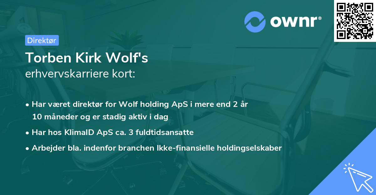 Torben Kirk Wolf's erhvervskarriere kort