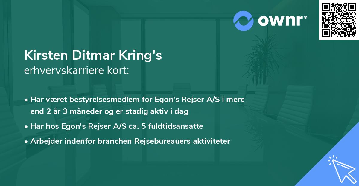 Kirsten Ditmar Kring's erhvervskarriere kort