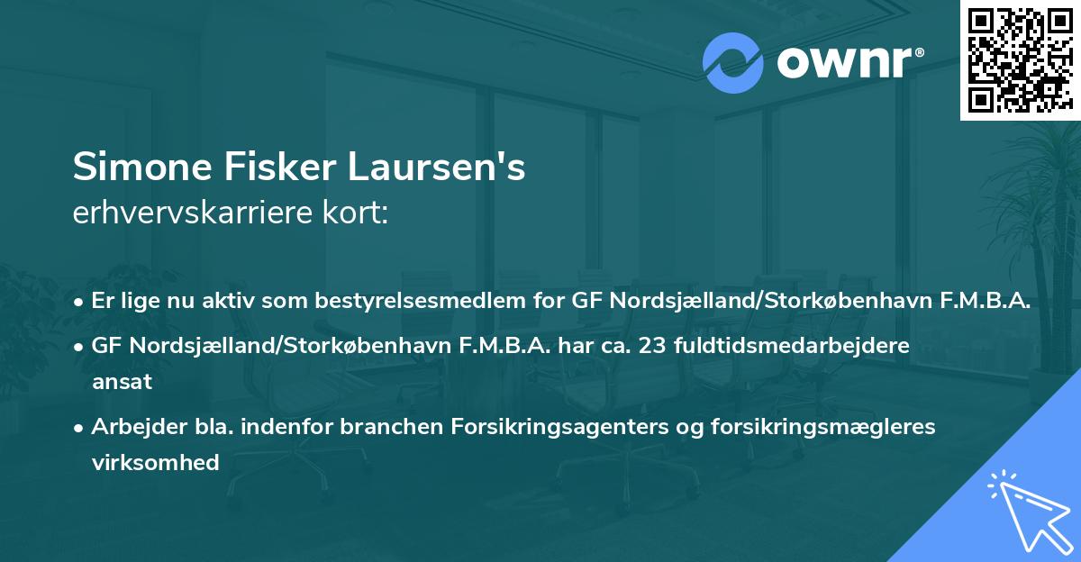 Simone Fisker Laursen's erhvervskarriere kort