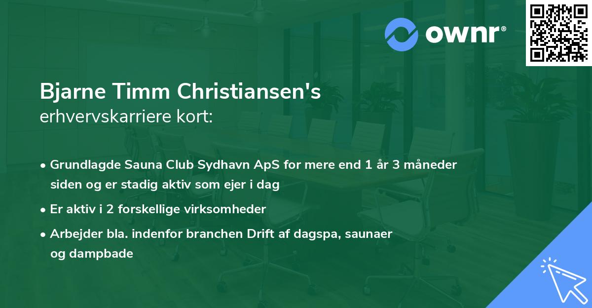 Bjarne Timm Christiansen's erhvervskarriere kort