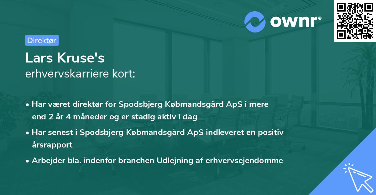 Lars Kruse's erhvervskarriere kort