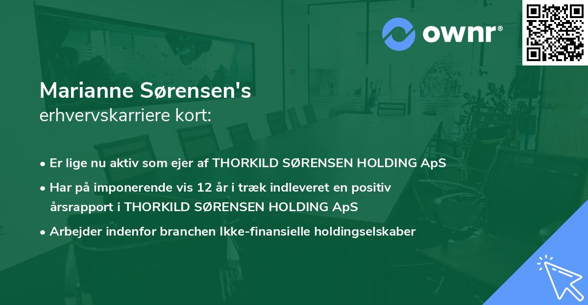 Marianne Sørensen's erhvervskarriere kort