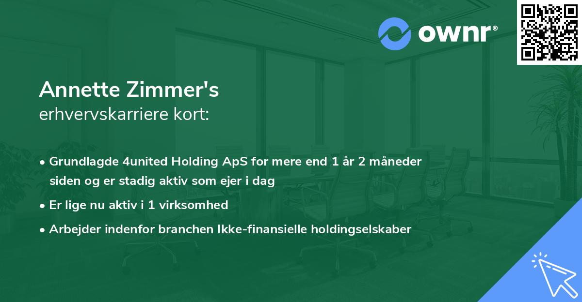 Annette Zimmer's erhvervskarriere kort