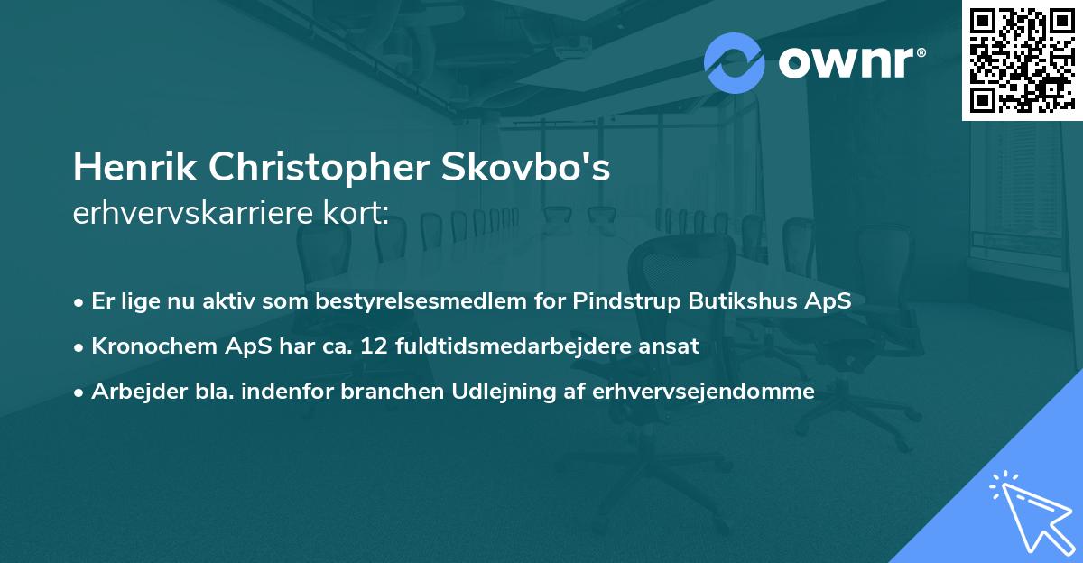 Henrik Christopher Skovbo's erhvervskarriere kort