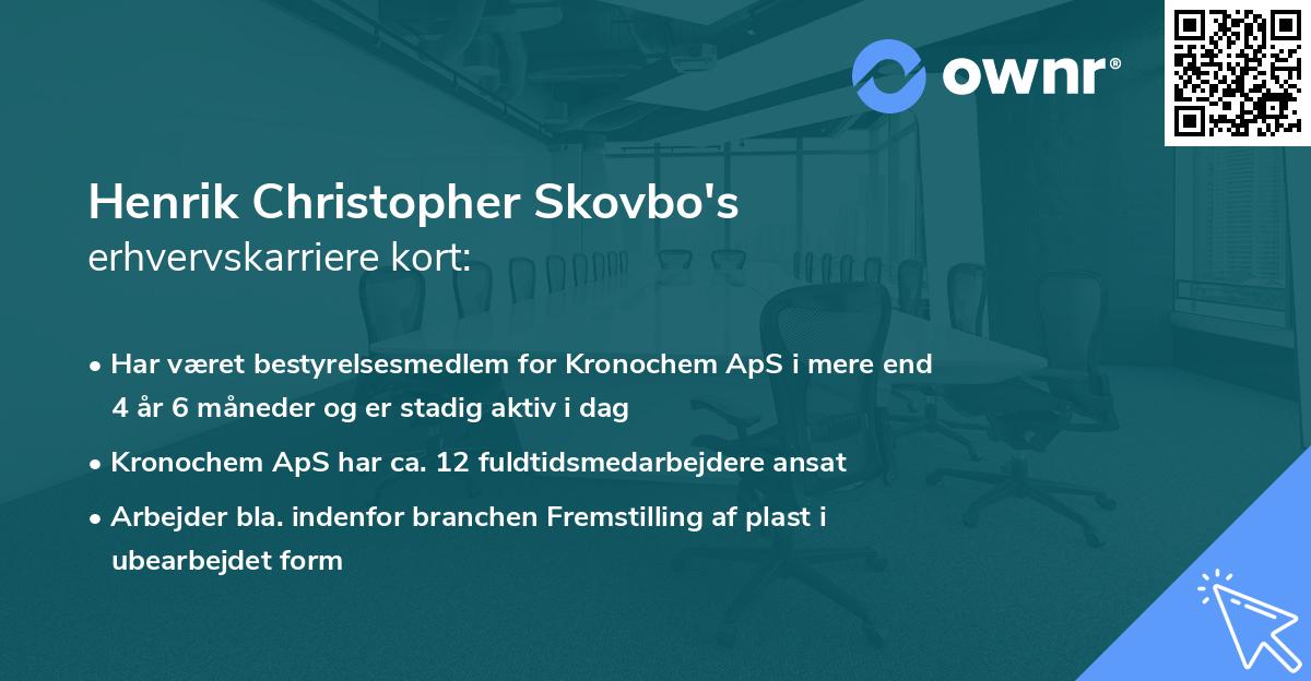 Henrik Christopher Skovbo's erhvervskarriere kort