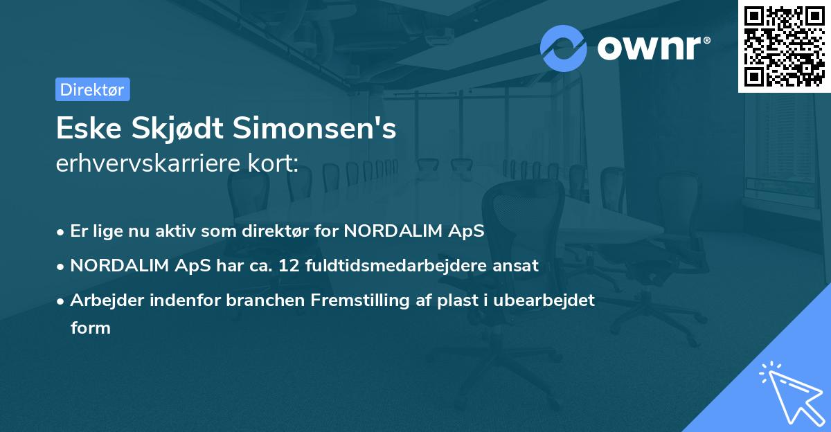 Eske Skjødt Simonsen's erhvervskarriere kort