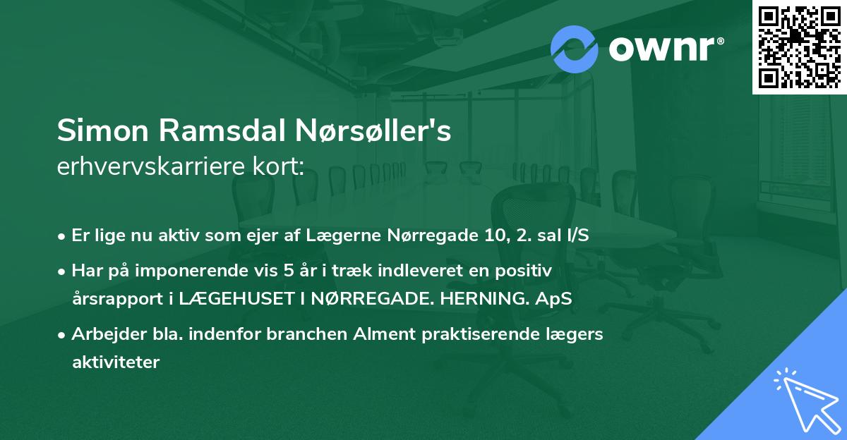 Simon Ramsdal Nørsøller's erhvervskarriere kort