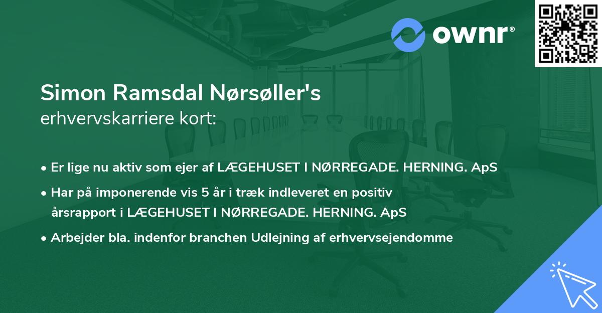 Simon Ramsdal Nørsøller's erhvervskarriere kort