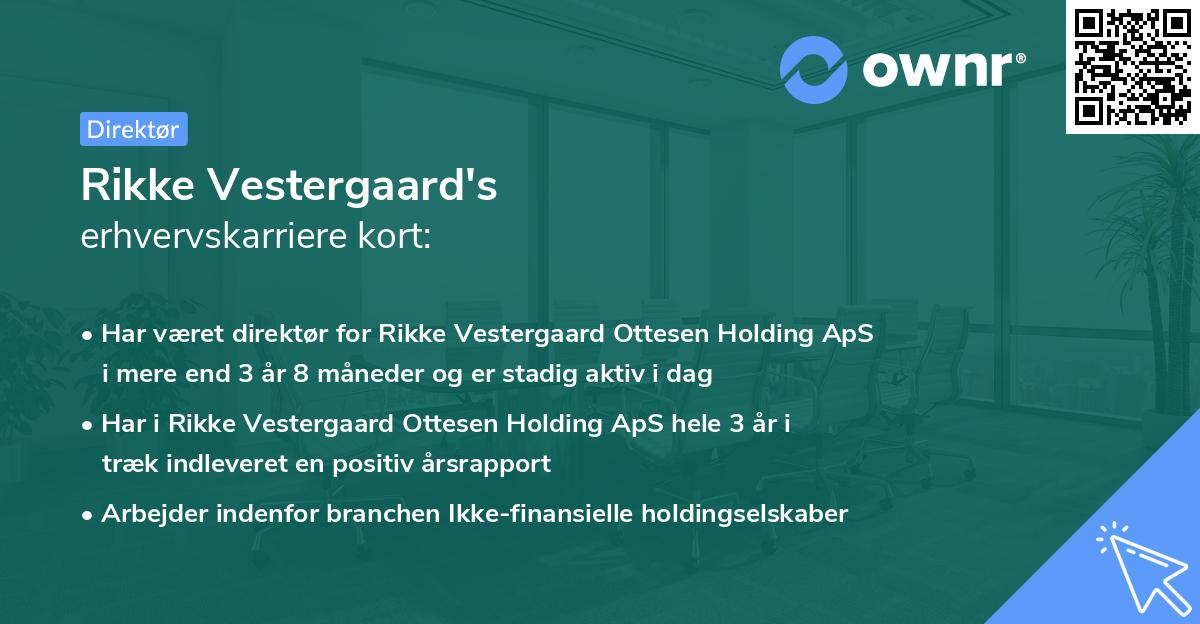 Rikke Vestergaard's erhvervskarriere kort