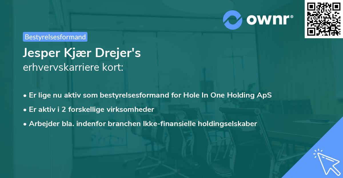 Jesper Kjær Drejer's erhvervskarriere kort
