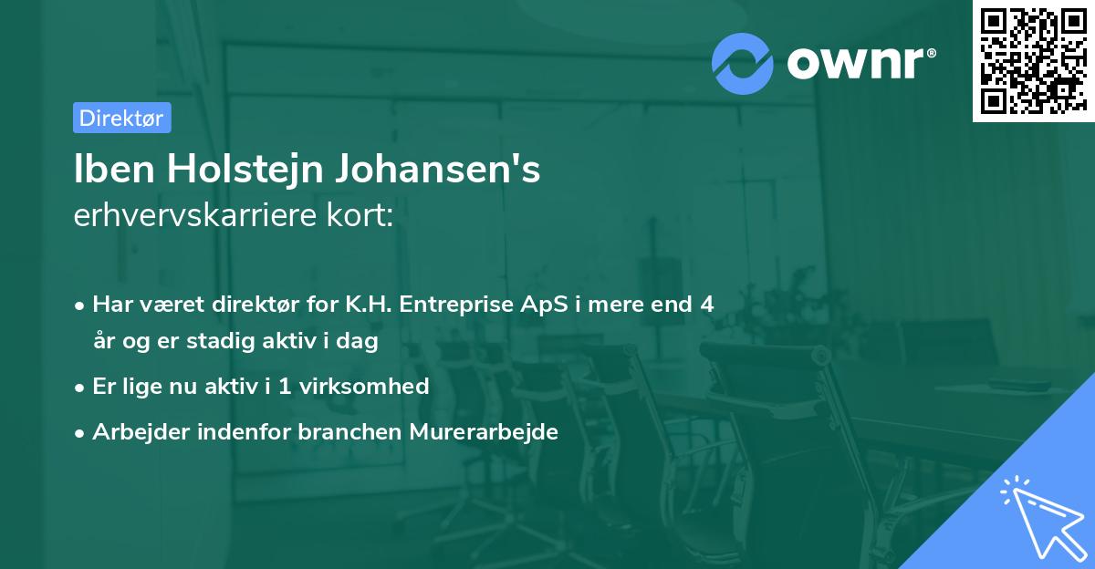 Iben Holstejn Johansen's erhvervskarriere kort