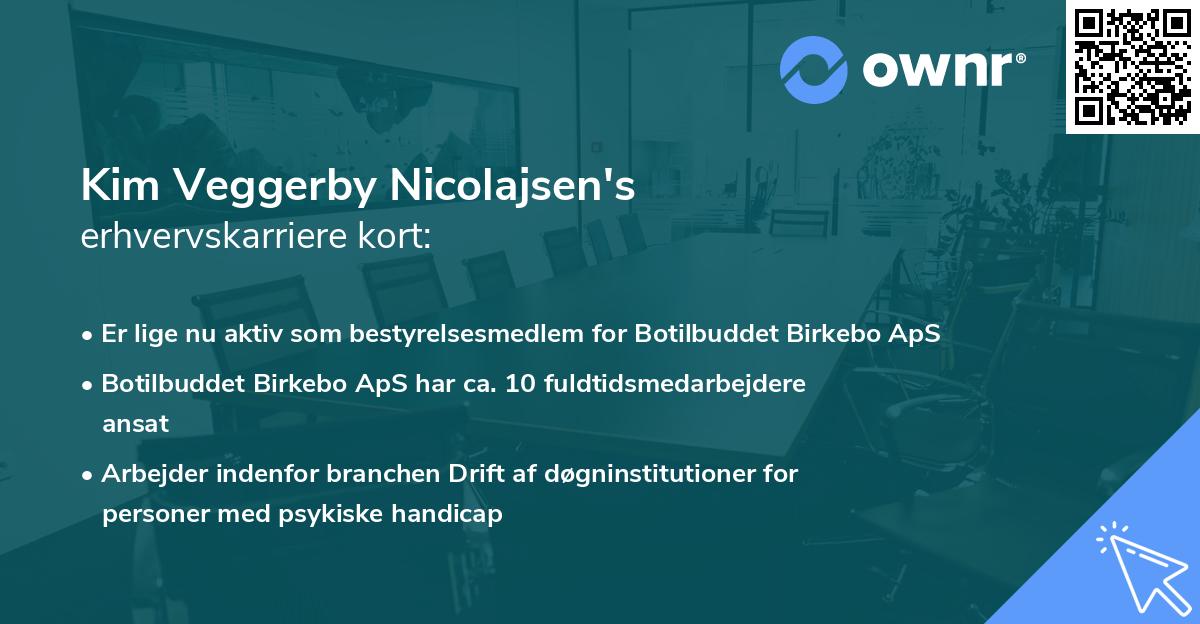 Kim Veggerby Nicolajsen's erhvervskarriere kort
