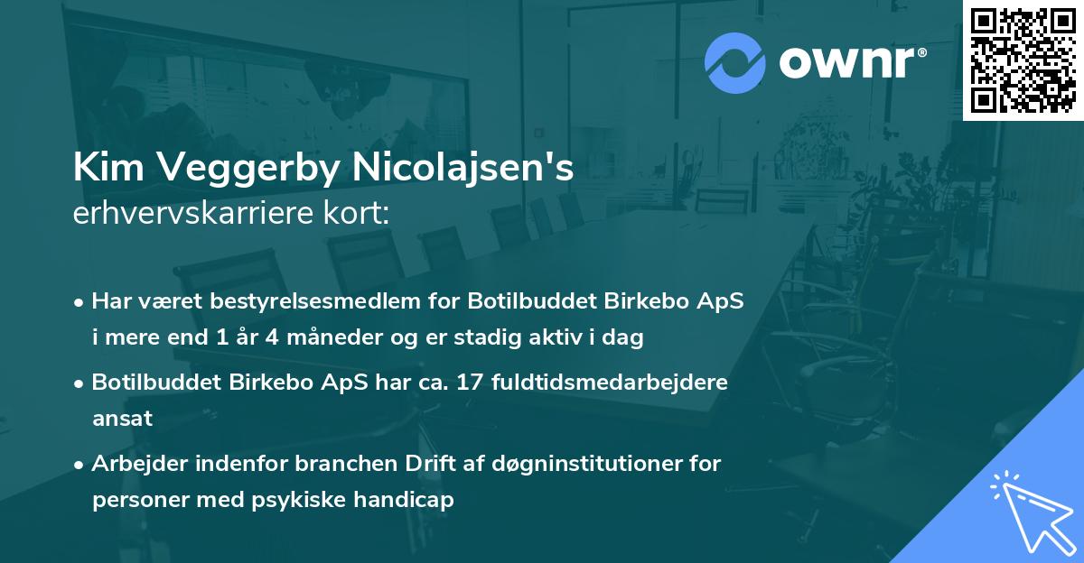 Kim Veggerby Nicolajsen's erhvervskarriere kort