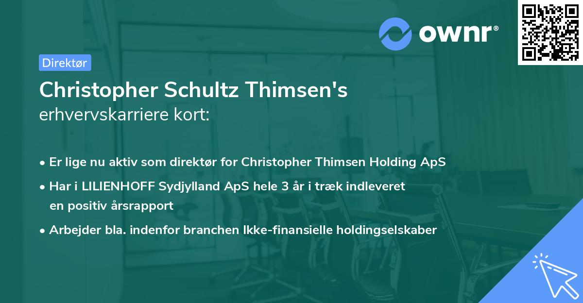 Christopher Schultz Thimsen's erhvervskarriere kort