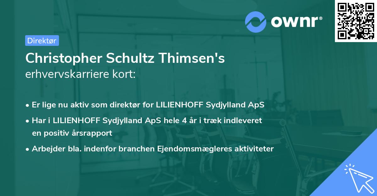 Christopher Schultz Thimsen's erhvervskarriere kort
