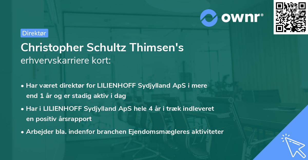 Christopher Schultz Thimsen's erhvervskarriere kort